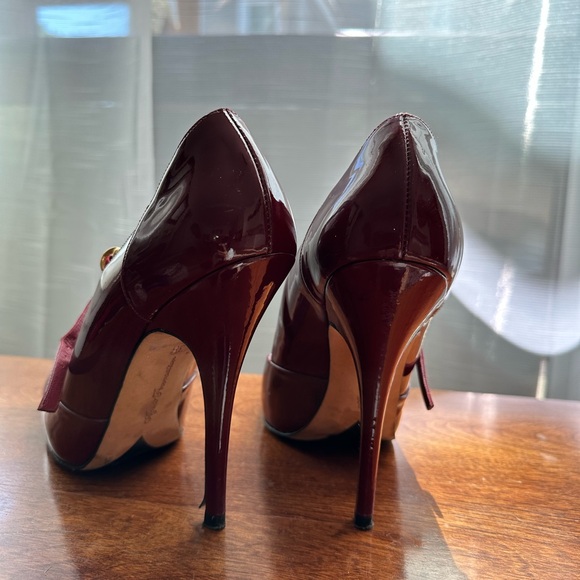 Rare Agent Provocateur Burgundy Patent Leather Mary Jane Heels 39 8 8.5 - Picture 3 of 6